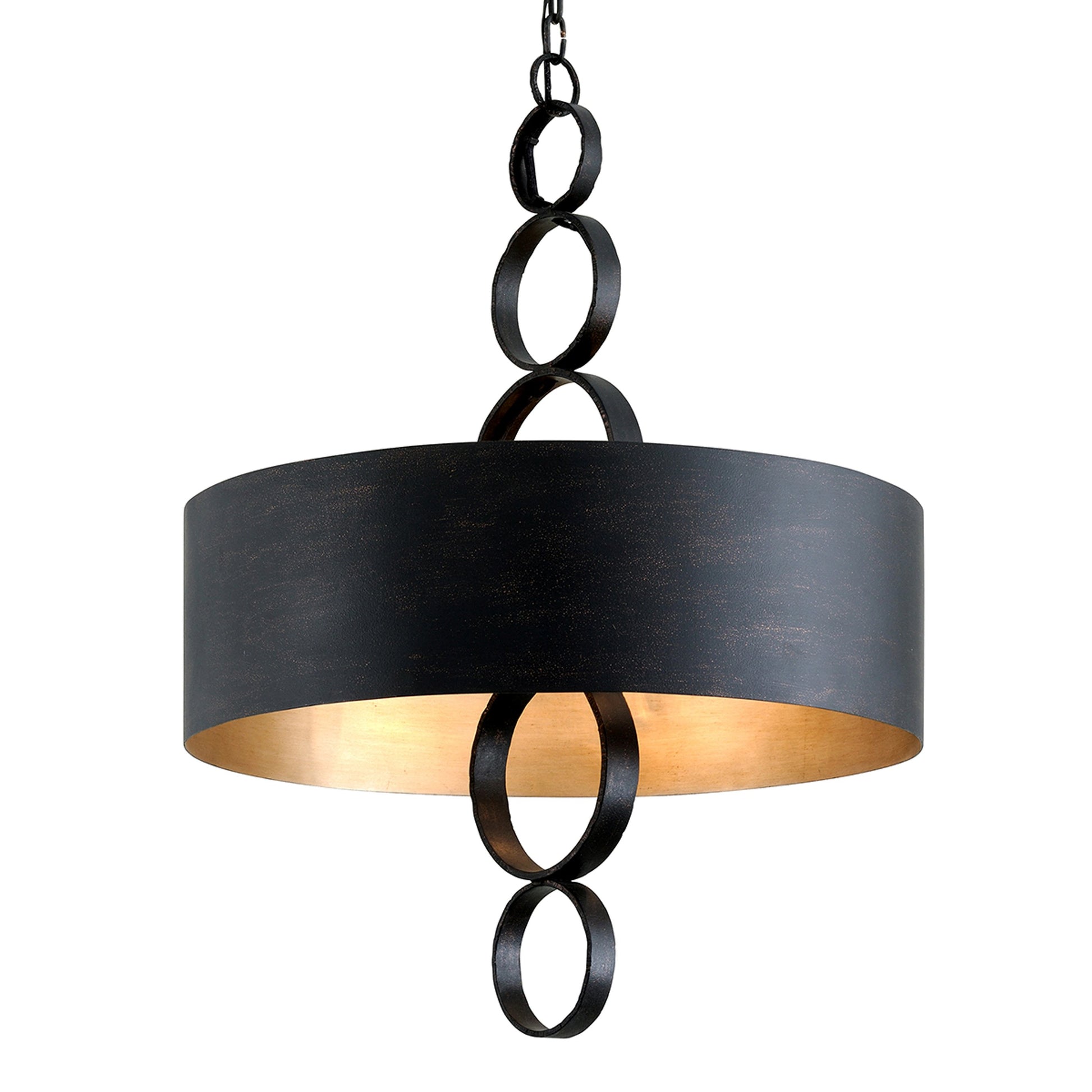 Rivington Chandelier by Troy in charred copper. Made from hand forged iron in a modern style.