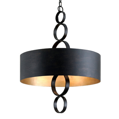 Rivington Chandelier by Troy in charred copper. Made from hand forged iron in a modern style.