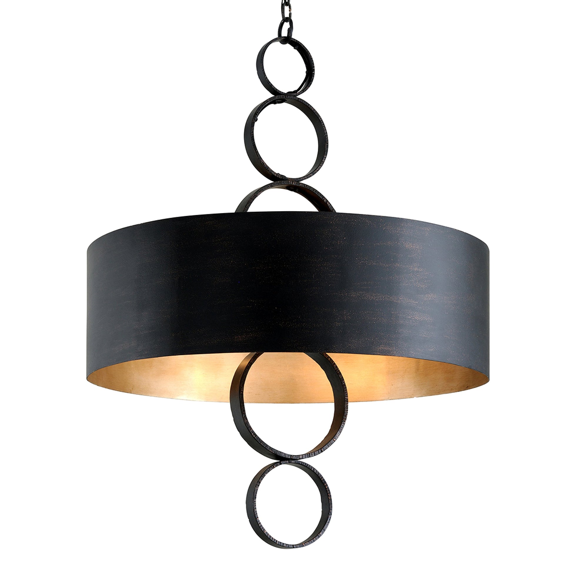 Rivington Chandelier by Troy in charred copper. Made from hand forged iron in a modern style.
