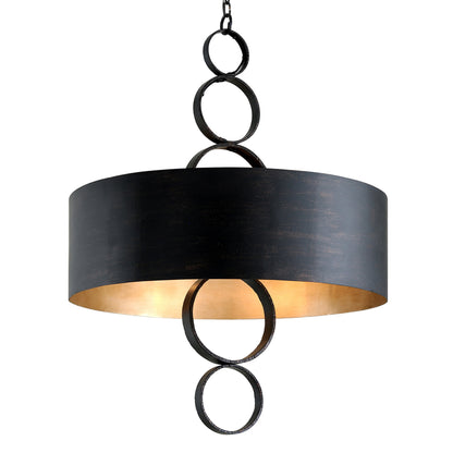 Rivington Chandelier by Troy in charred copper. Made from hand forged iron in a modern style.