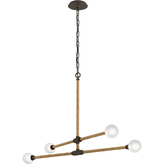 001 SI-2328193 | Primary Silo | Nomad Linear Chandelier by Troy in classic bronze. Made from hand worked iron in a unique style.