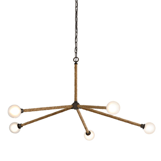 001 SI-2072867 | Additional Silo | Nomad 5 Light Chandelier by Troy in classic bronze. Made from hand worked iron in a unique style.