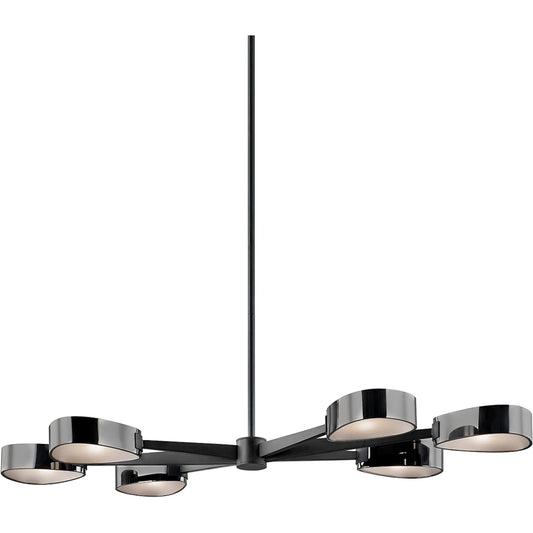 Allisio 6-Light Linear Pendant by Troy. Made from hand worked iron in a unique style.
