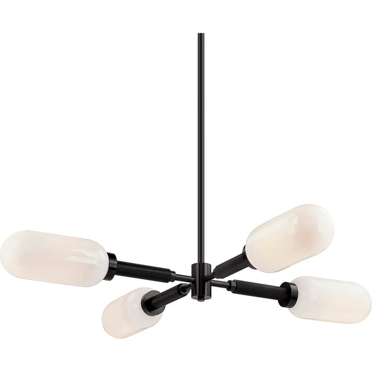 Annex 4-Light Chandelier by Troy in antique nickel. Made from solid aluminum in a unique style.