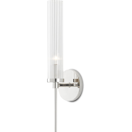 Bellings Wall Sconce by Currey and Company. Made from steel, glass in a modern style.