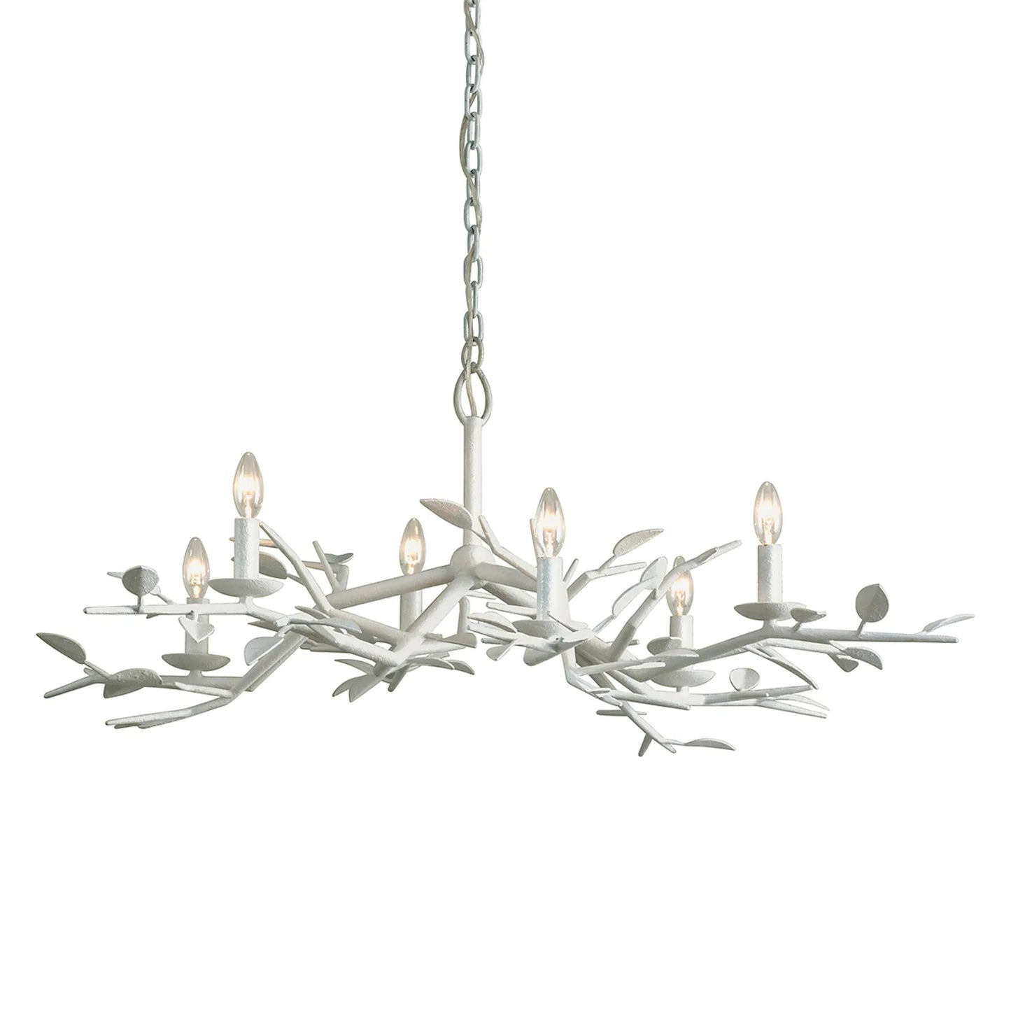 000 SI-2327731 | Primary Silo | Aubrey 6-Light Chandelier by Troy in gesso white. Made from hand worked iron in a modern style.