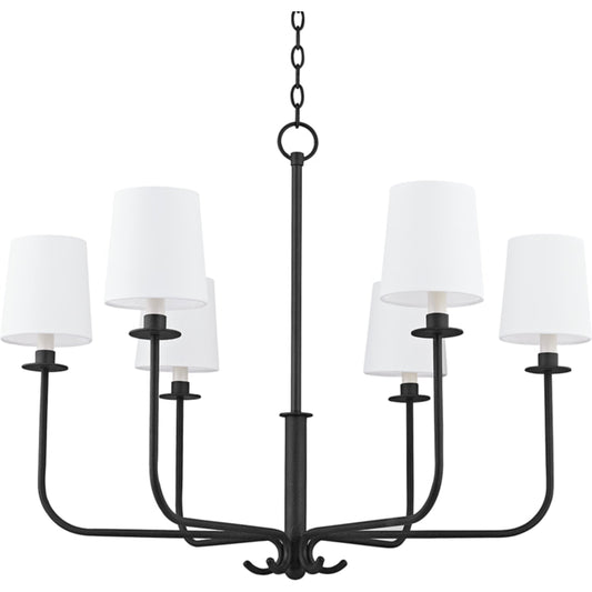 Bodhi Chandelier by Troy in forged iron. Made from aluminum, stainless steel in a traditional style.