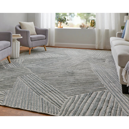 Elias Rug - ELS69FYF by Feizy in green, ivory, tan. Made from viscose, wool in a unique style.