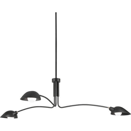 Leo Pendant by Troy in satin black. Made from steel iron in a modern style.
