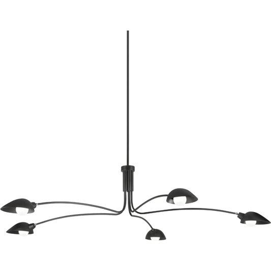 Leo Pendant by Troy in satin black. Made from steel iron in a modern style.