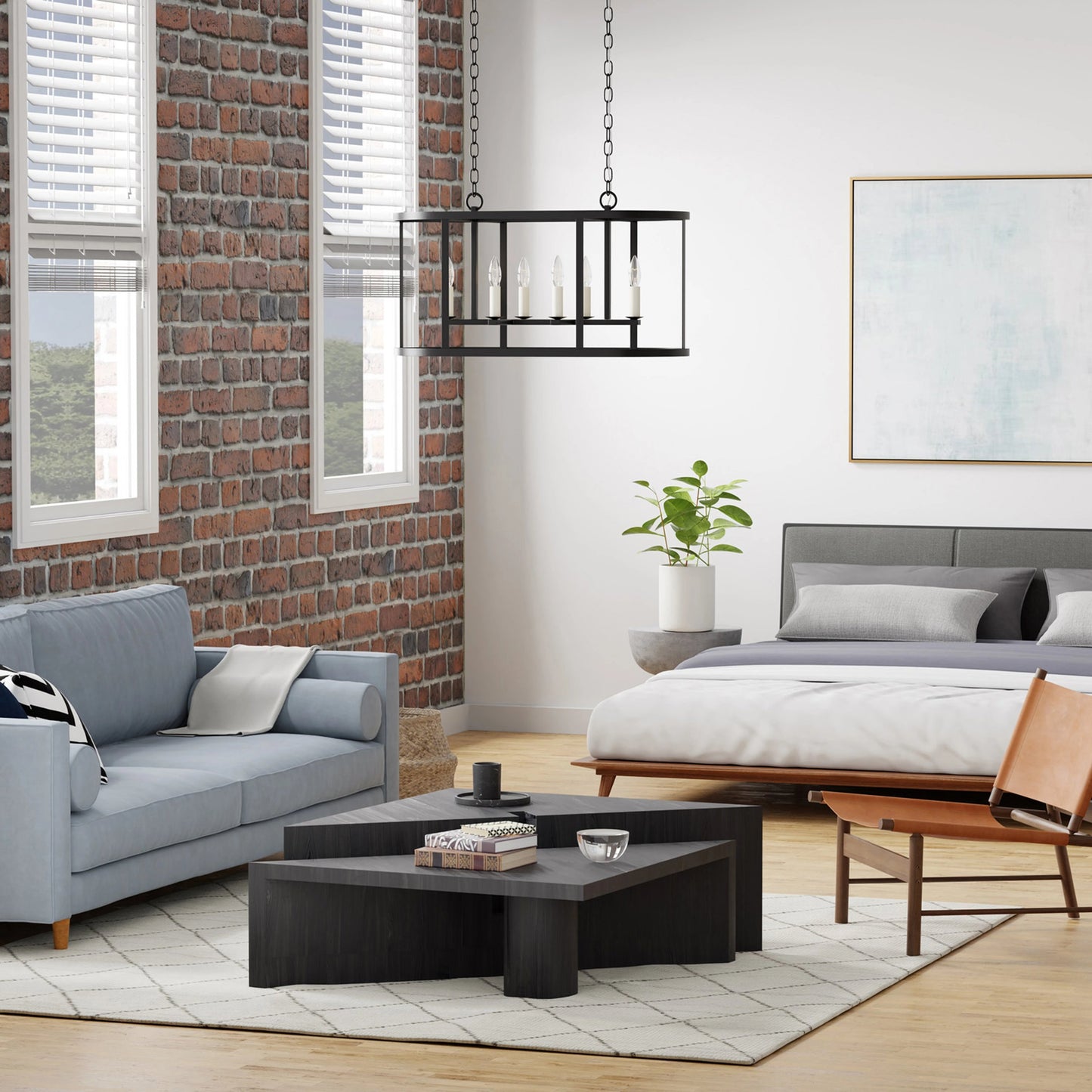 006 SI-1965964 | Lifestyle | Bryant Linear Chandelier by Lumanity in oil rubbed bronze. Made from iron in a traditional style.