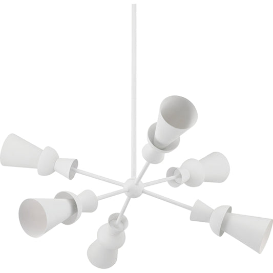 Florence Chandelier by Troy in gesso white. Made from iron, steel in a modern style.