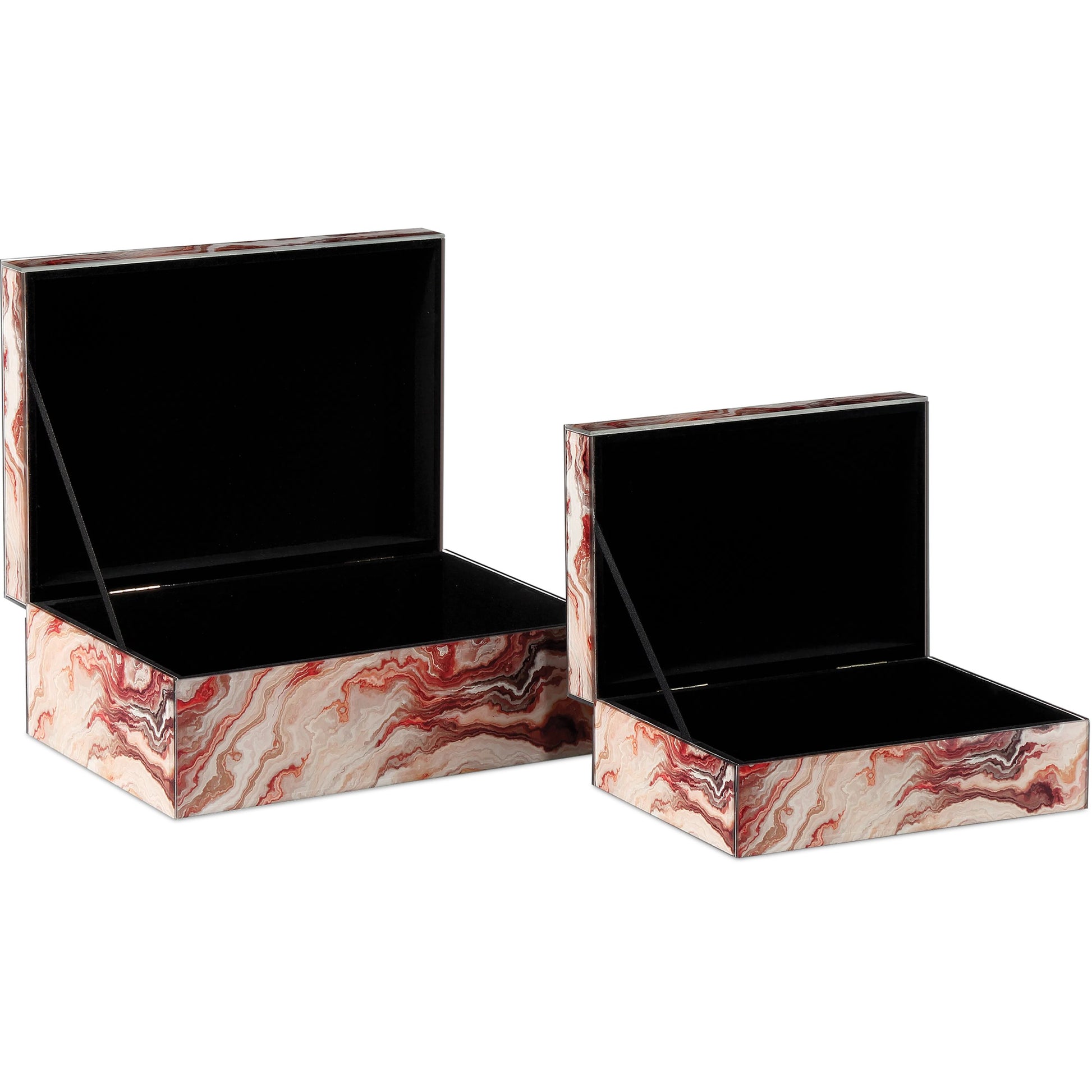 Interstellar Box Set by Currey and Company in dark green. Made from glass, paper, engineered wood in a modern style.