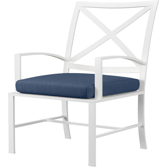 Bristol Outdoor Dining Chair in Canvas Flax w/ Self Welt by Sunset West. Made from aluminum in a modern style.