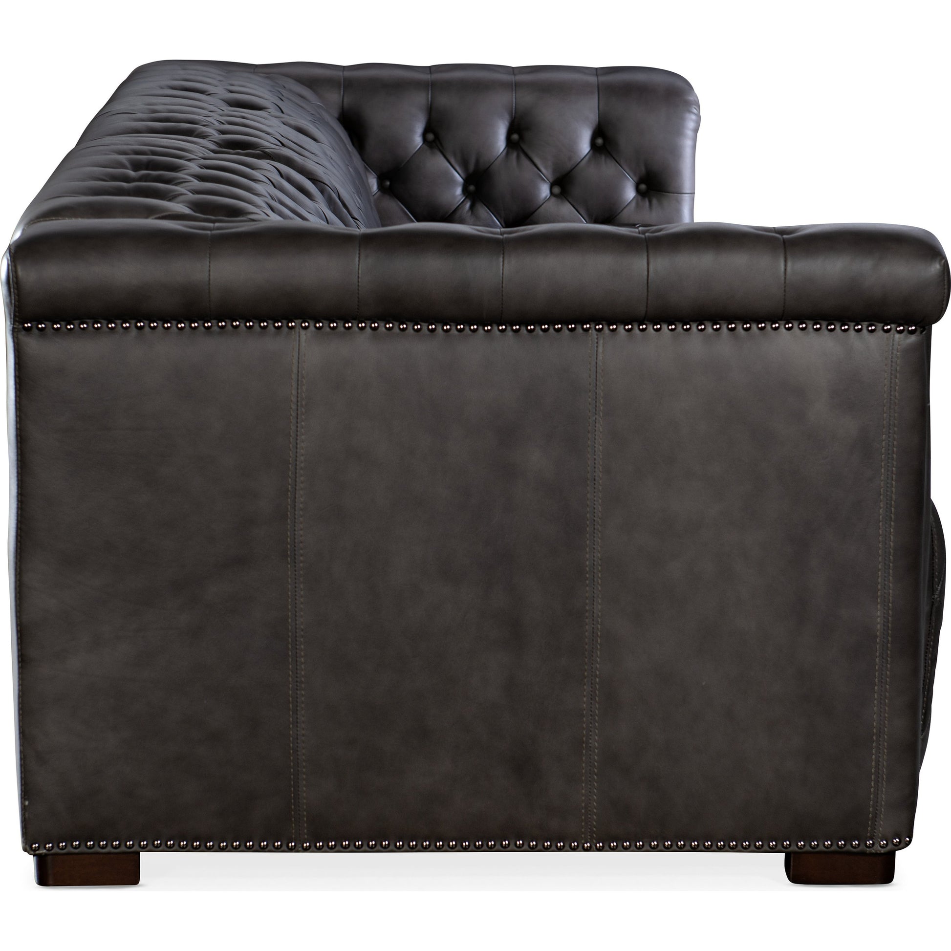Savion Grandier Power Reclining Sofa by Hooker Furniture. Made from leather in a modern style.