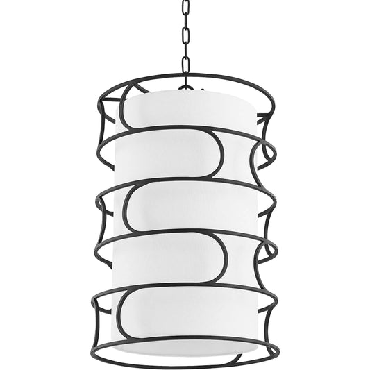Reedley Pendant by Troy in forged iron. Made from steel in a modern style.