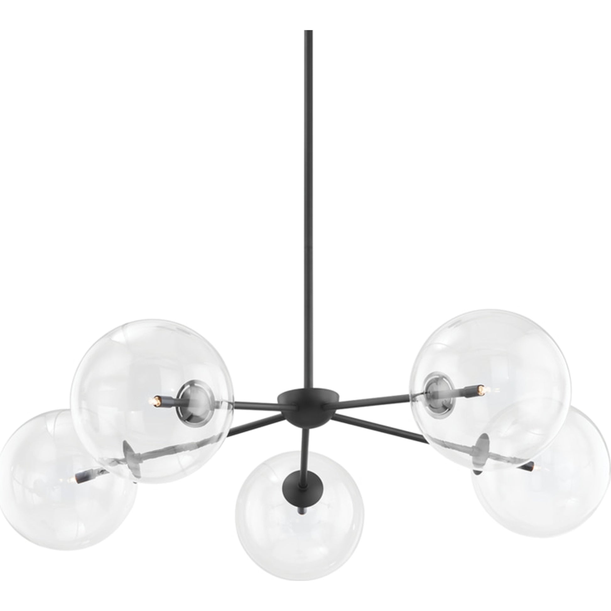 Madrid Chandelier by Troy in soft black. Made from iron, steel in a modern style.