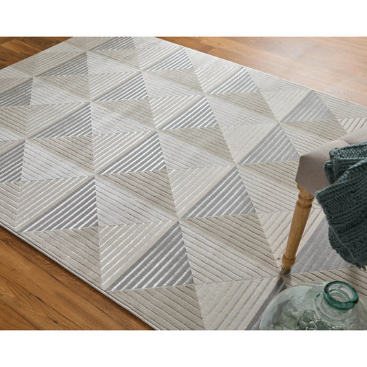 Micah Geometric Rug - 3044F by Feizy in ivory, gray, ivory. Made from polyester, polypropylene in a unique style.