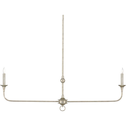 Nottaway Linear Chandelier by Currey and Company. Made from wrought iron in a traditional style.