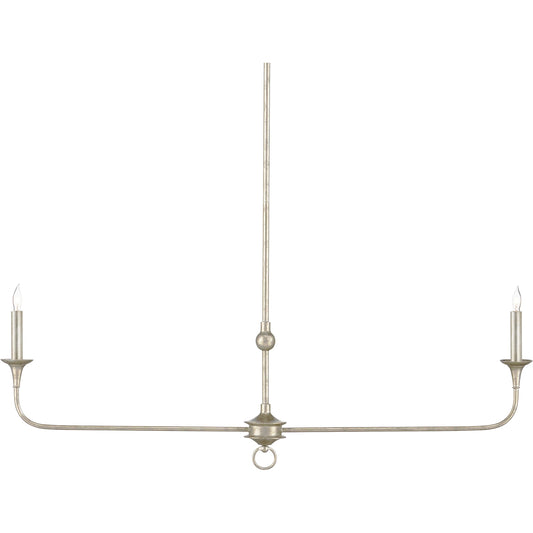 Nottaway Linear Chandelier by Currey and Company. Made from wrought iron in a traditional style.