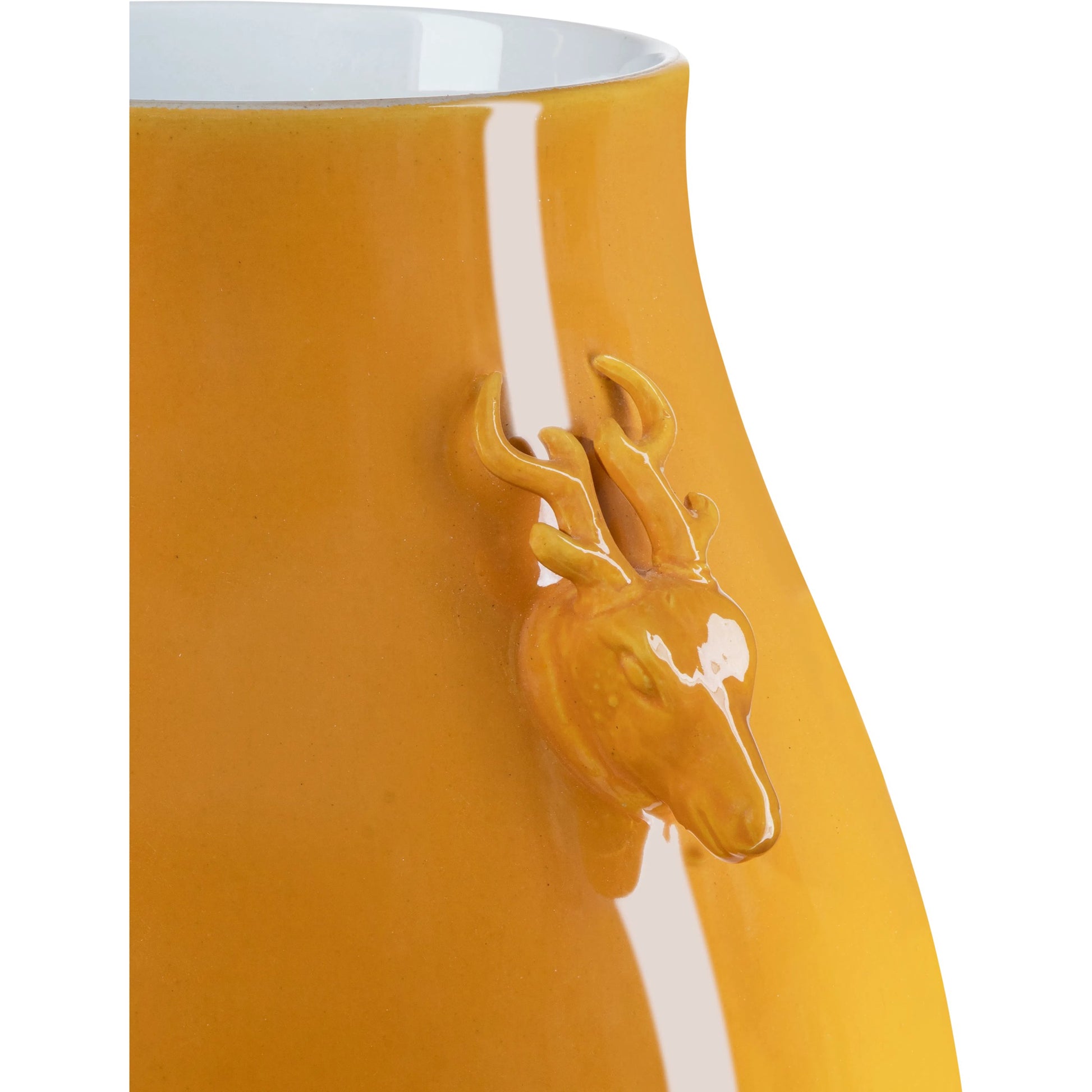 Deer Ears Vase by Currey and Company in imperial green. Made from porcelain in a modern style.