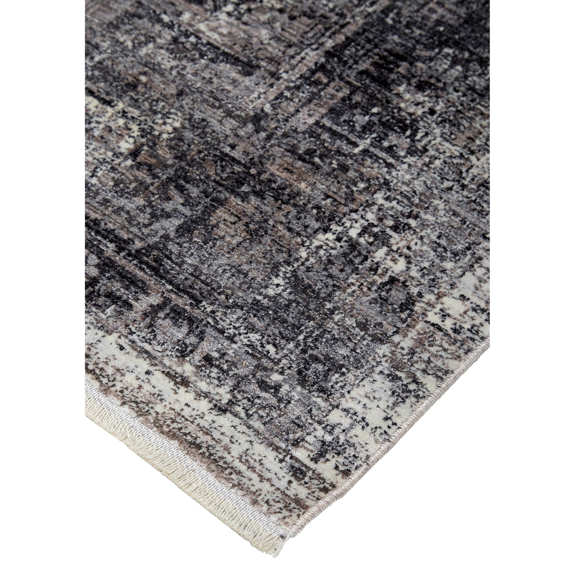 Sarrant Transitional Rug - 3966F by Feizy in gray, silver, ivory. Made from viscose, polyester in a unique style.