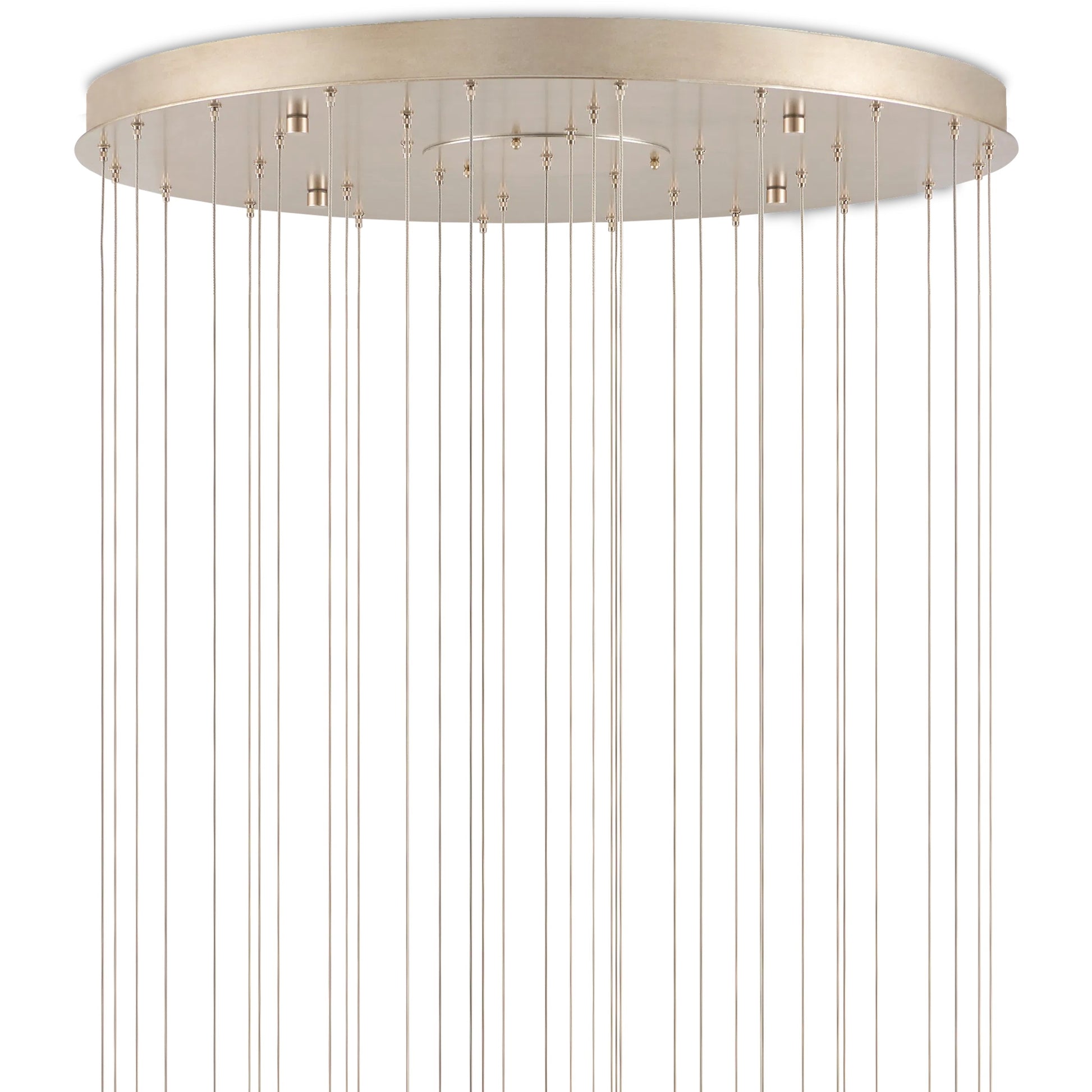 Banyan 36-Light Multi-Drop Pendant by Currey and Company in antique brass, clear, silver. Made from metal, glass in a modern style.