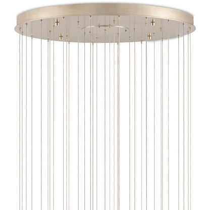 Banyan 36-Light Multi-Drop Pendant by Currey and Company in antique brass, clear, silver. Made from metal, glass in a modern style.