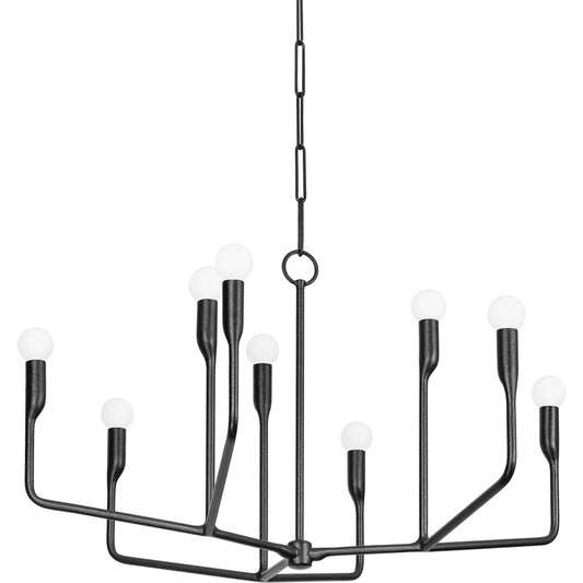 Norman Chandelier by Troy. Made from steel in a modern style.