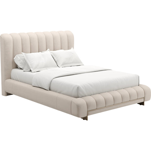 Well Balanced Bed Ecru by Caracole in ecru and whisper of gold. Made from metal in a transitional style.