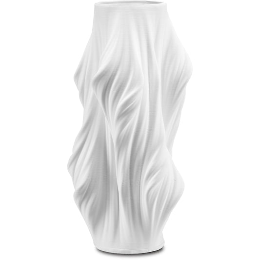 Yin Vase by Currey and Company in white. Made from porcelain in a coastal style.