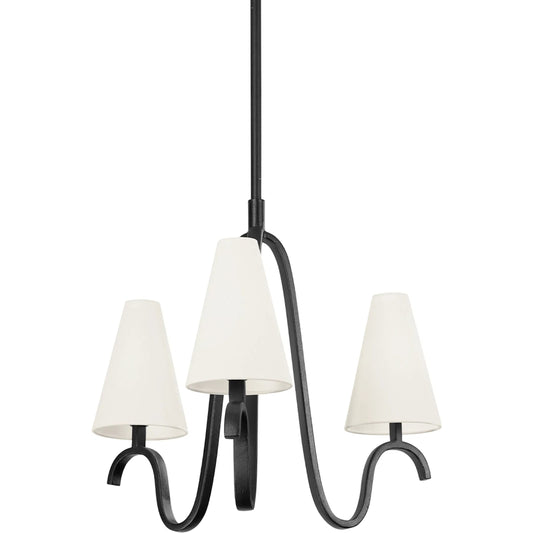 Melor Chandelier by Troy in forged iron. Made from steel in a modern style.