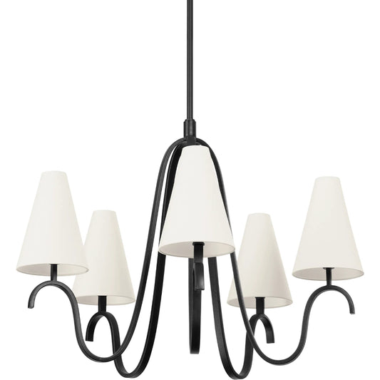 Melor Chandelier by Troy in forged iron. Made from steel in a modern style.