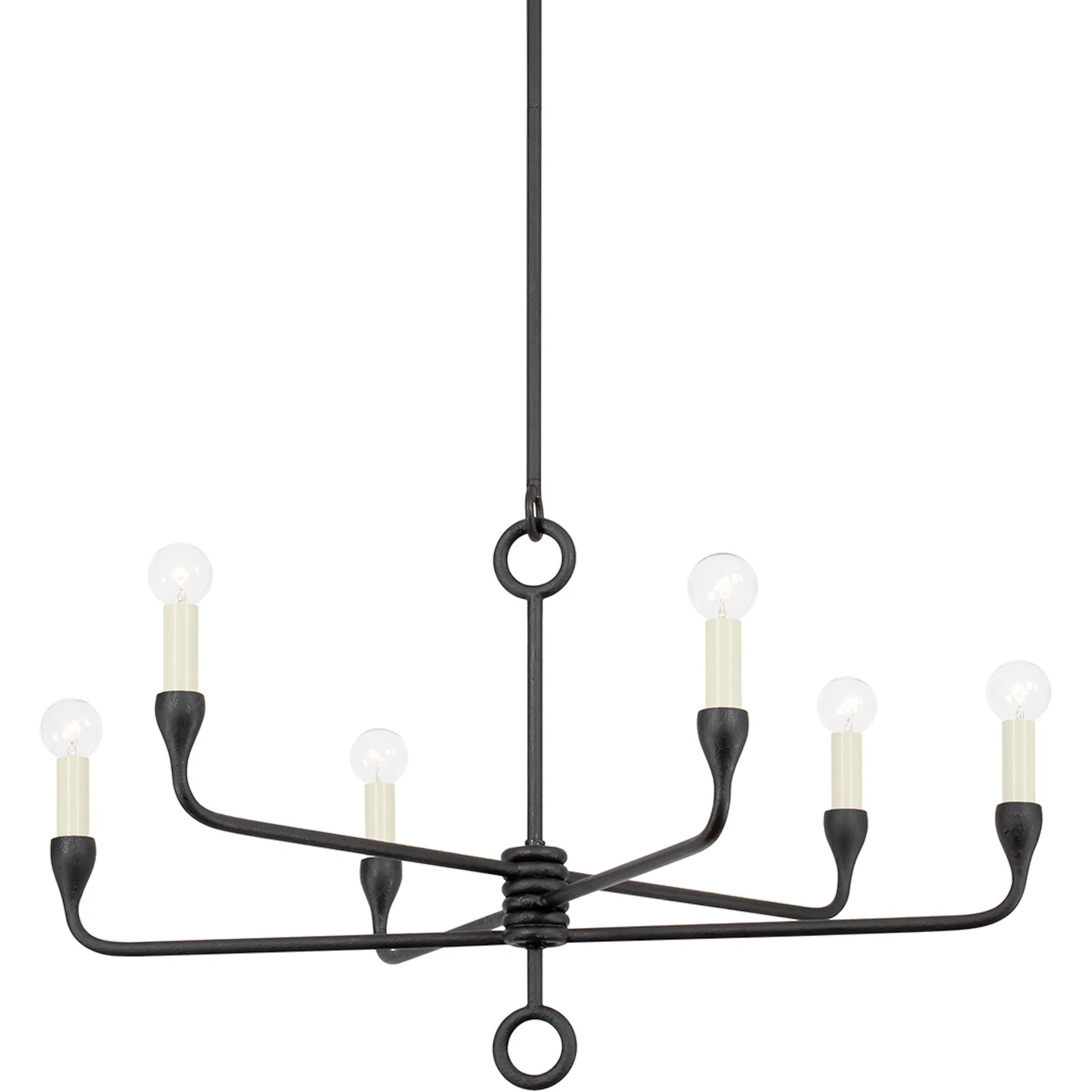 Orson 6 Light Chandelier by Troy. Made from steel in a modern style.