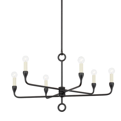 Orson 6 Light Chandelier by Troy. Made from steel in a modern style.