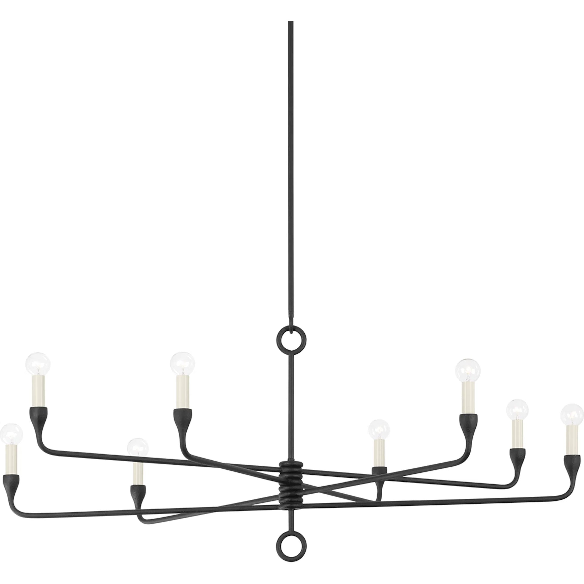Orson 8 Light Chandelier by Troy. Made from steel in a modern style.
