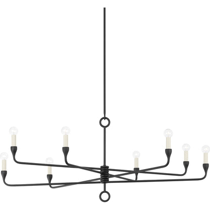 Orson 8 Light Chandelier by Troy. Made from steel in a modern style.