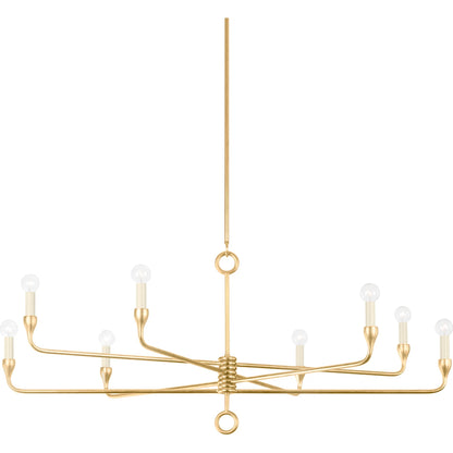 Orson 8 Light Chandelier by Troy. Made from steel in a modern style.