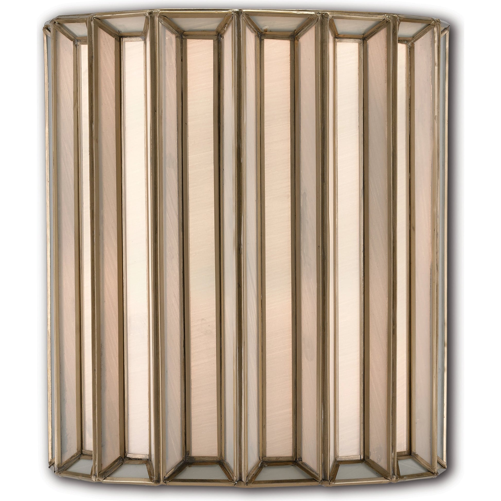 Daze Wall Sconce by Currey and Company in antique brass, white. Made from iron, milk glass in a transitional style.