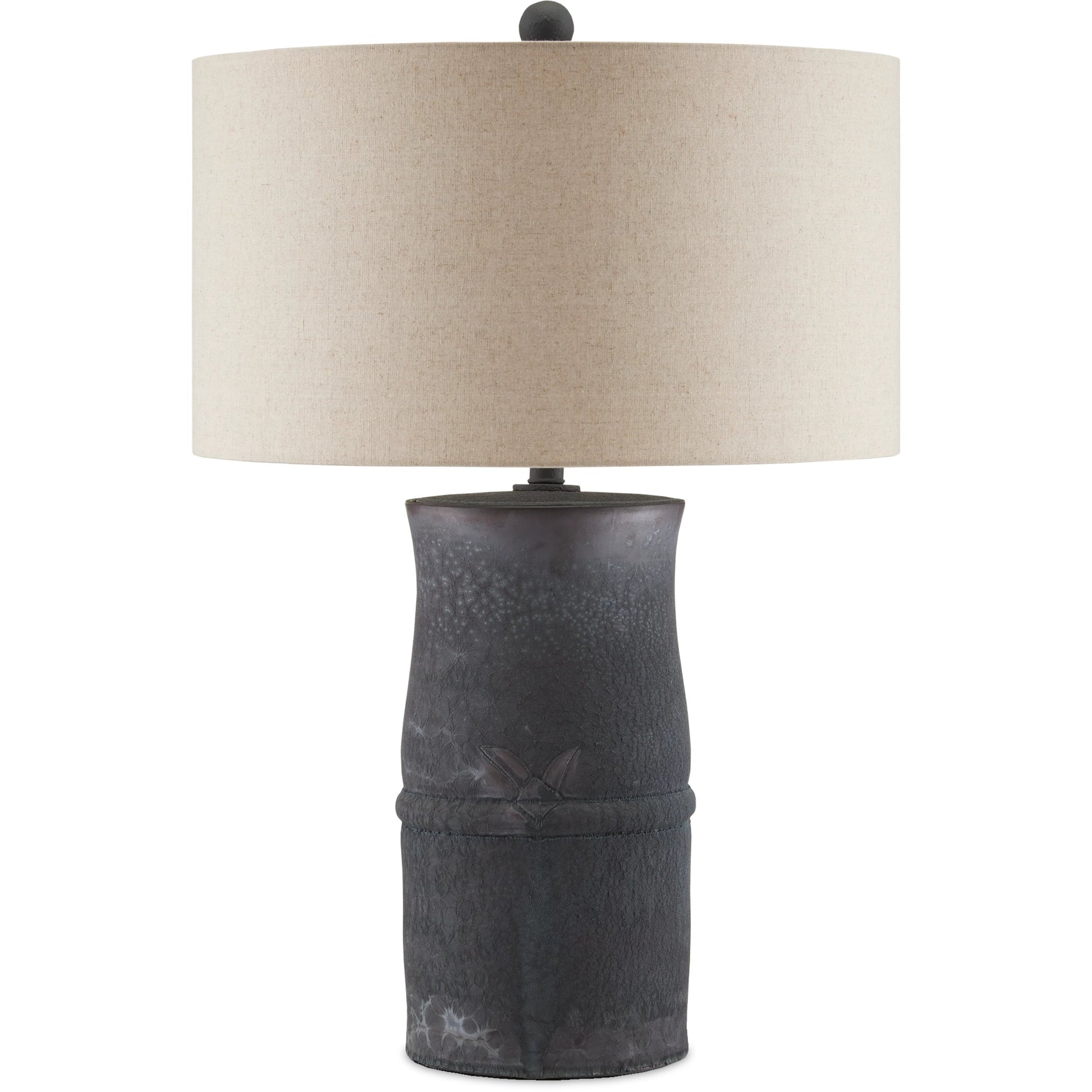 Croft Table Lamp by Currey and Company in charcoal. Made from ceramic in a cottage & farmhouse style.