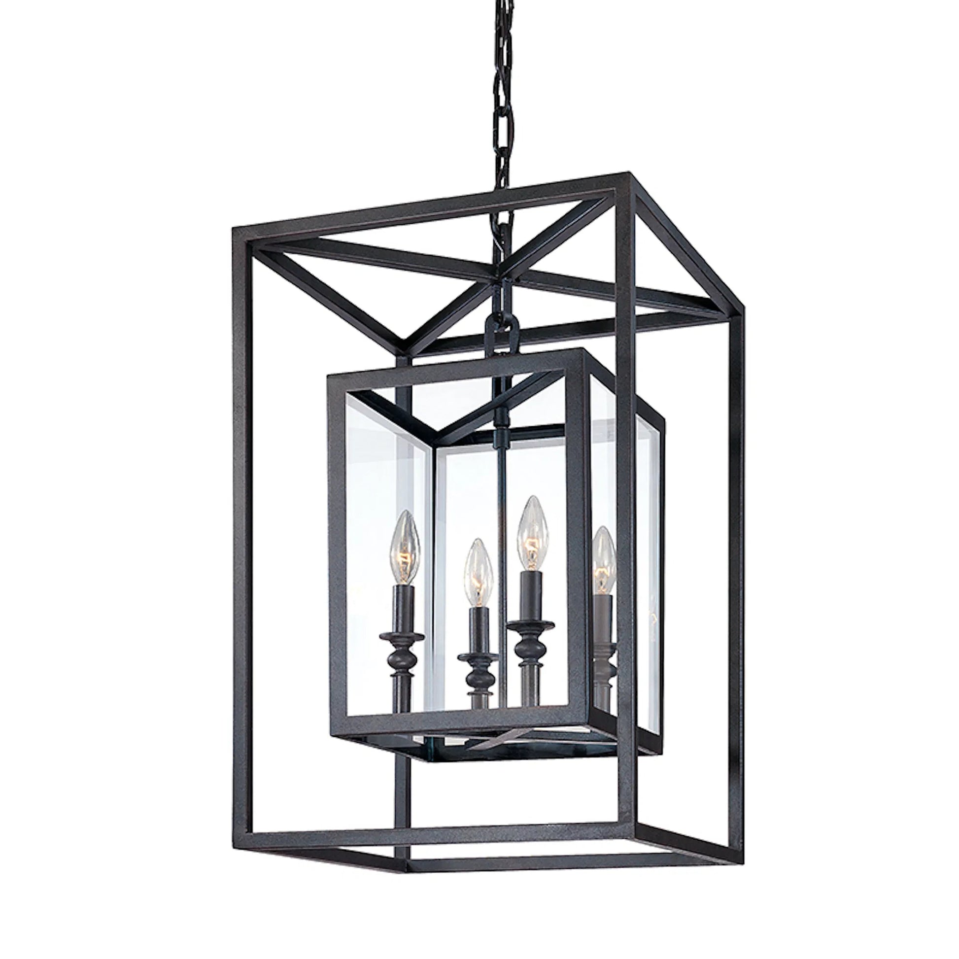 Morgan Lantern by Troy. Made from hand worked iron in a unique style.