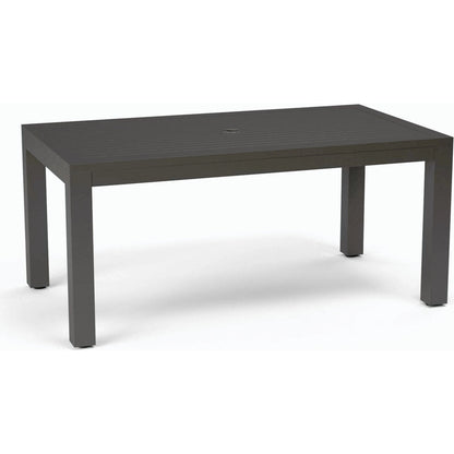 Vegas Outdoor Rectangular Dining Table by Sunset West in graphite. Made from aluminum in a modern style.