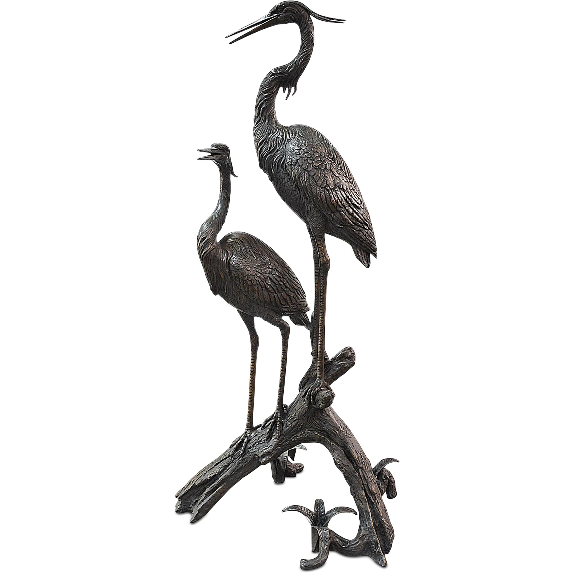 Herons on Branch by Currey and Company in bronze. Made from bronze in a modern style.