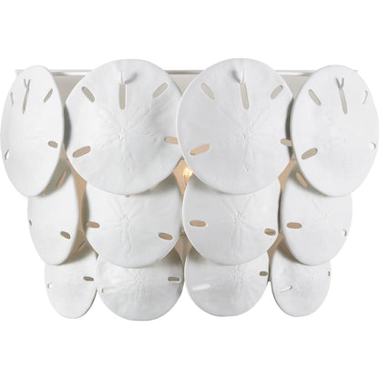Tulum Wall Sconce by Currey and Company in sugar white, white. Made from wrought iron, bone china in a modern style.