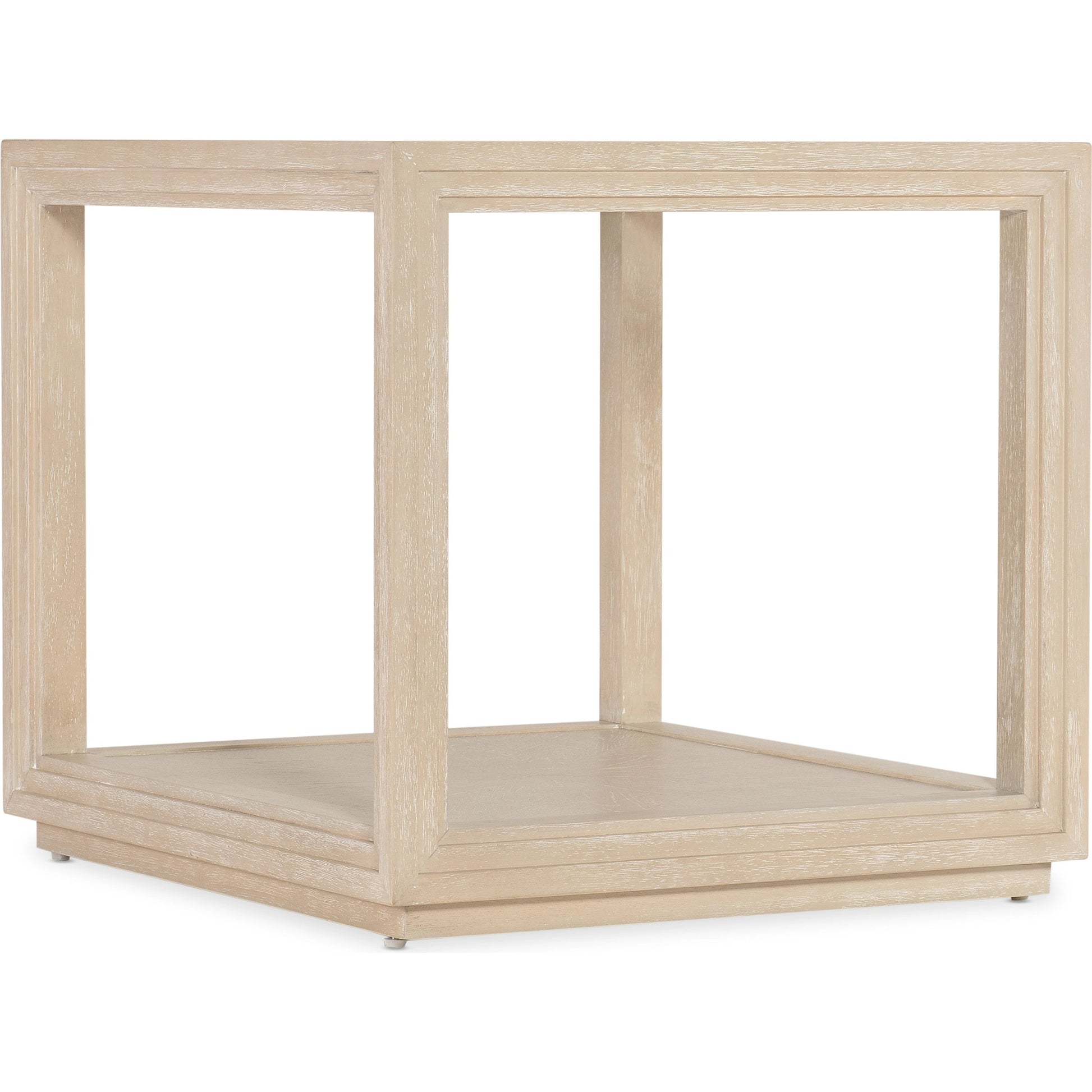 Nouveau Chic End Table by Hooker Furniture in sandstone. Made from oak veneers, tempered glass, metal in a modern style.