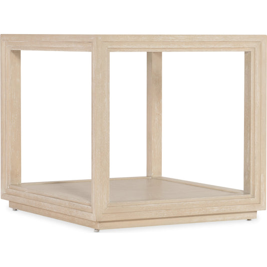 Nouveau Chic End Table by Hooker Furniture in sandstone. Made from oak veneers, tempered glass, metal in a modern style.