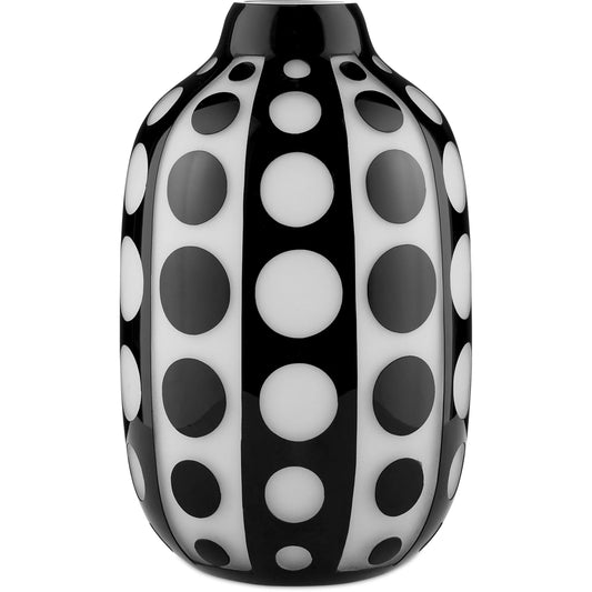 Cicero Vase by Currey and Company in black, white. Made from glass in a modern style.