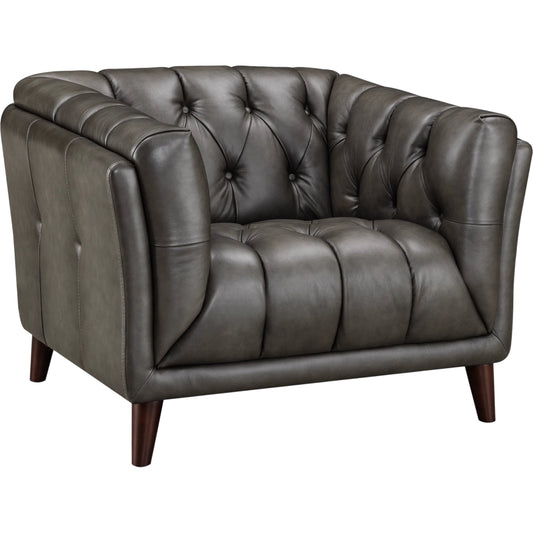 Targa Leather Sofa by Hydeline in ash gray. Made from leather/split, solid hardwood kiln dried in a unique style.