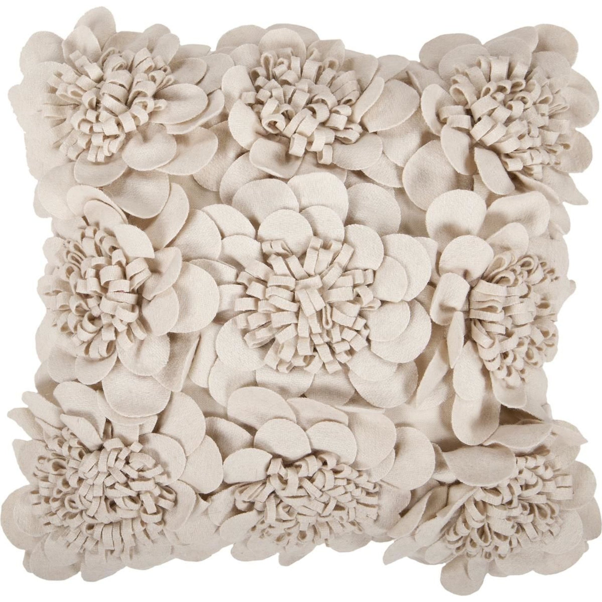 Felt Garden Pillow - 13216 by Surya in black. Made from 100% wool in a modern style.