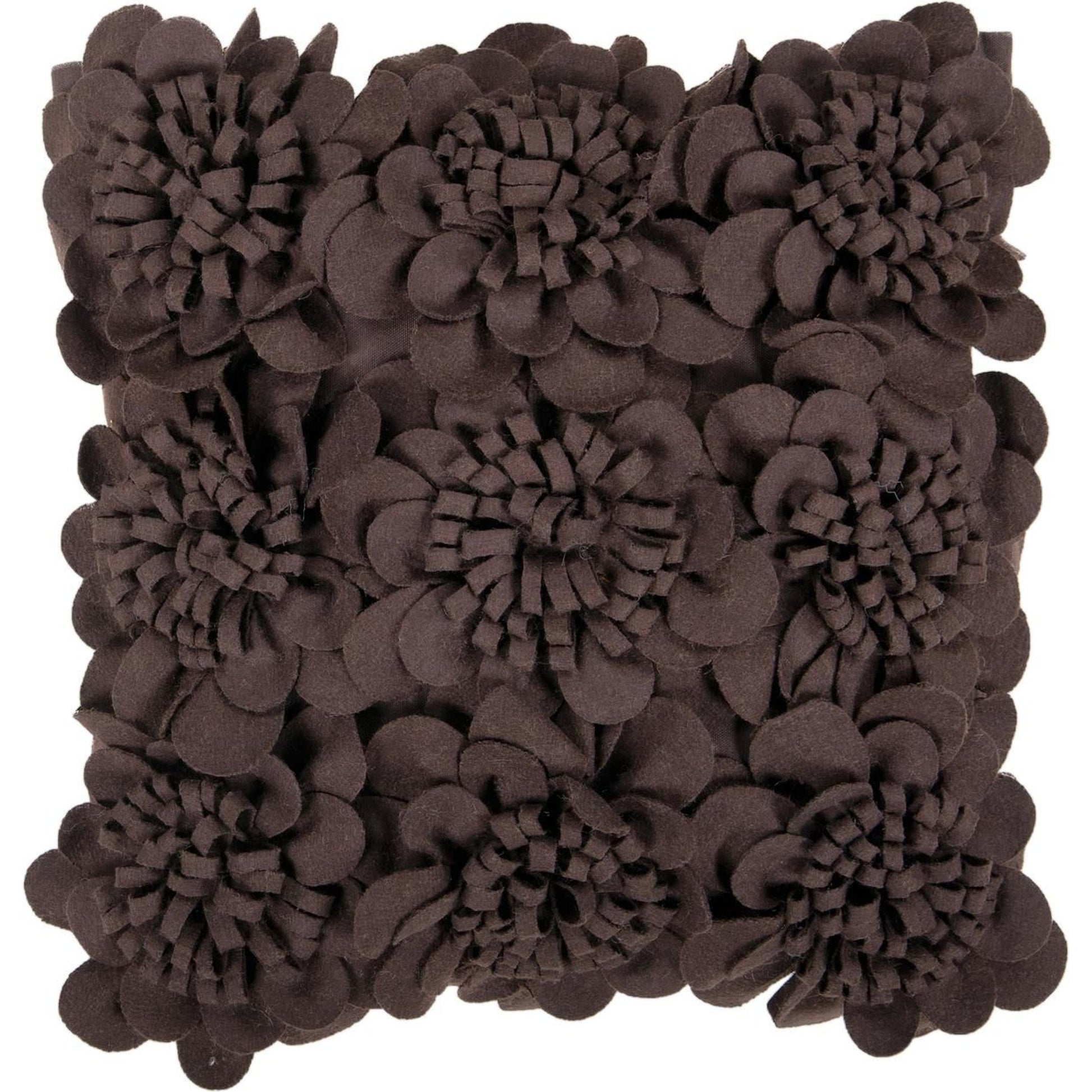 Felt Garden Pillow - 13216 by Surya in black. Made from 100% wool in a modern style.